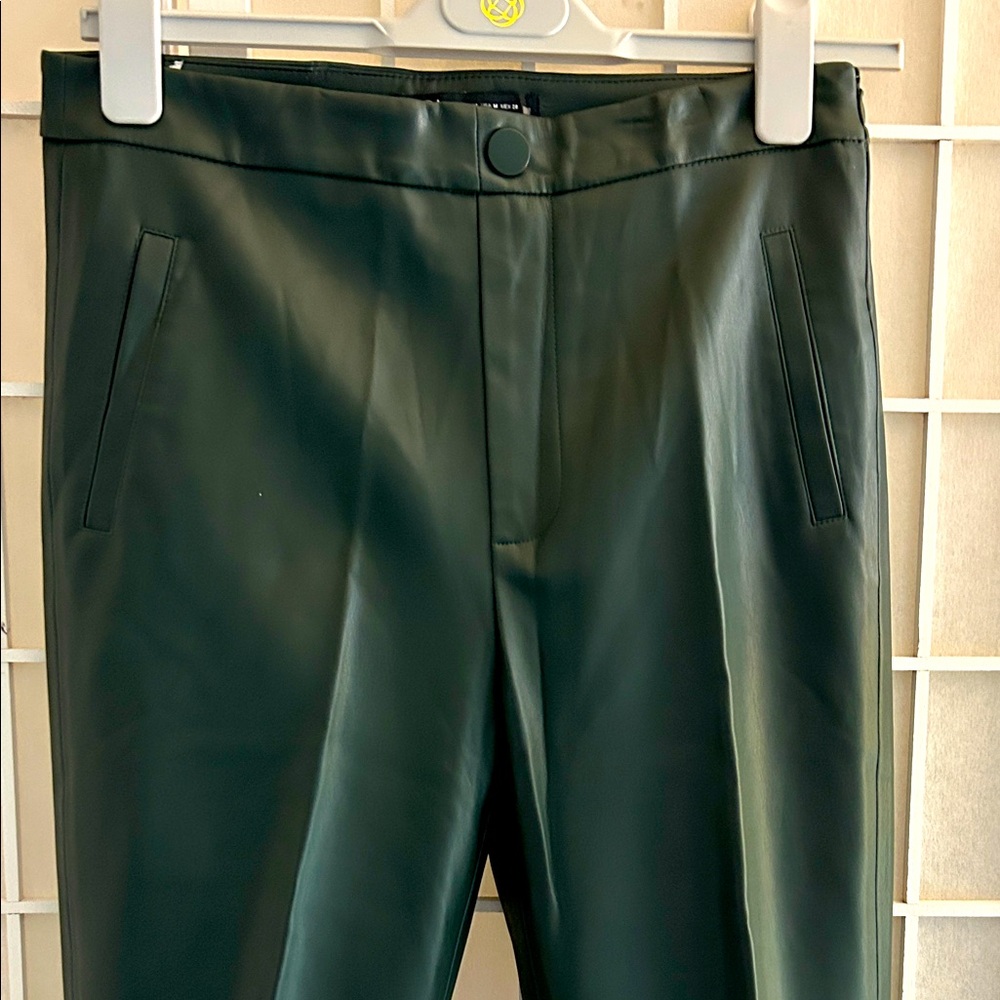 Zara Olive Faux Leather Pants